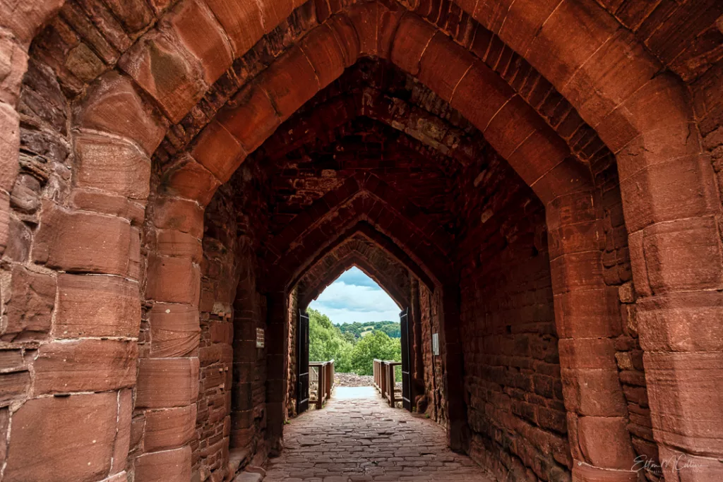 Exiting Goodrich Castle through the Gatehouse
