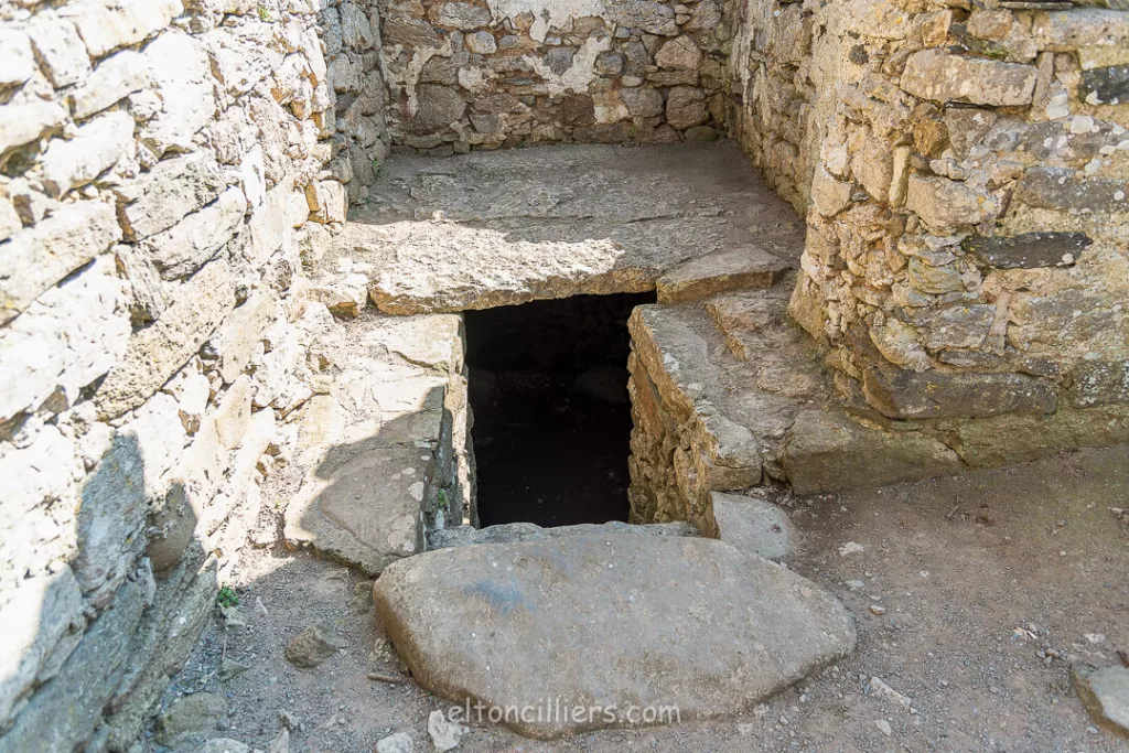 The underground crypt in Lligwy Chapel, Anglesey, Wales