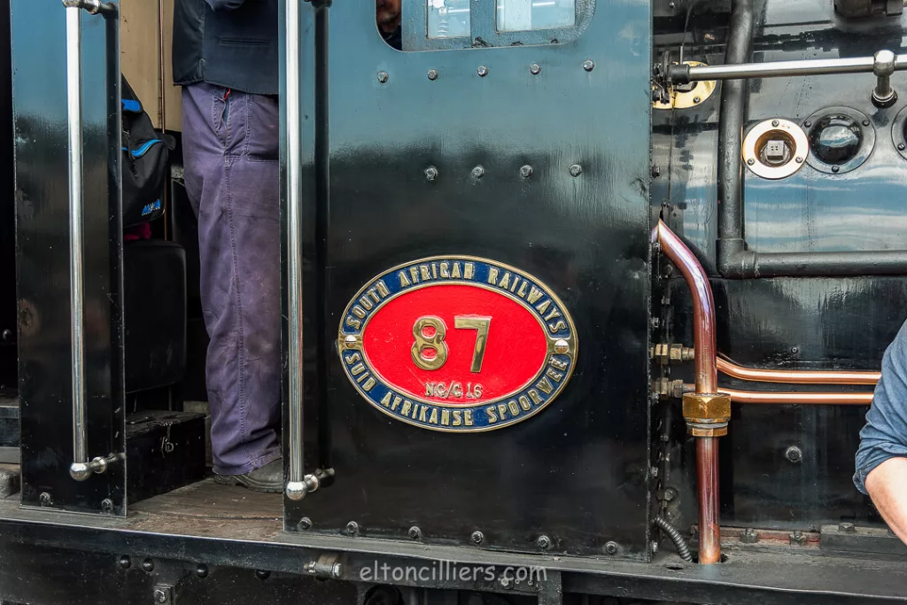 NG/G16 No.87 sign showing 'South African Railways' part of the Ffestiniog & Welsh Highland Railways fleet of locomotives