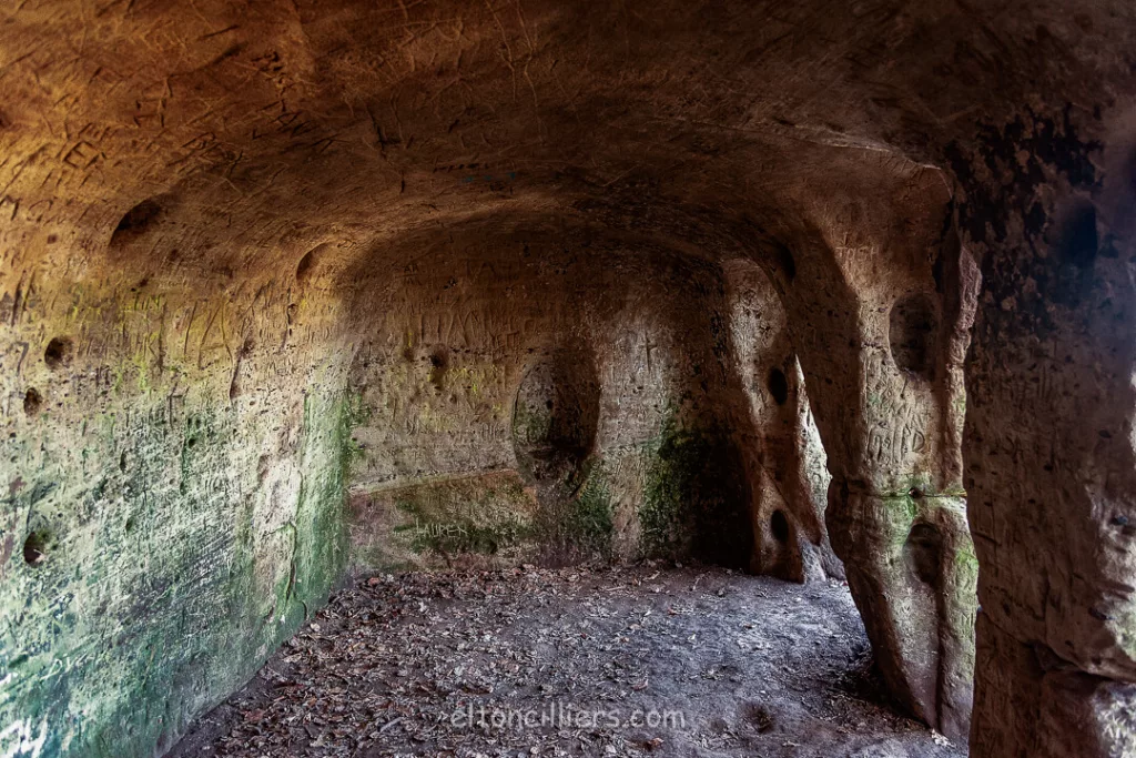 The interior of The Hermitage in Dale Abbey, Derbyshire